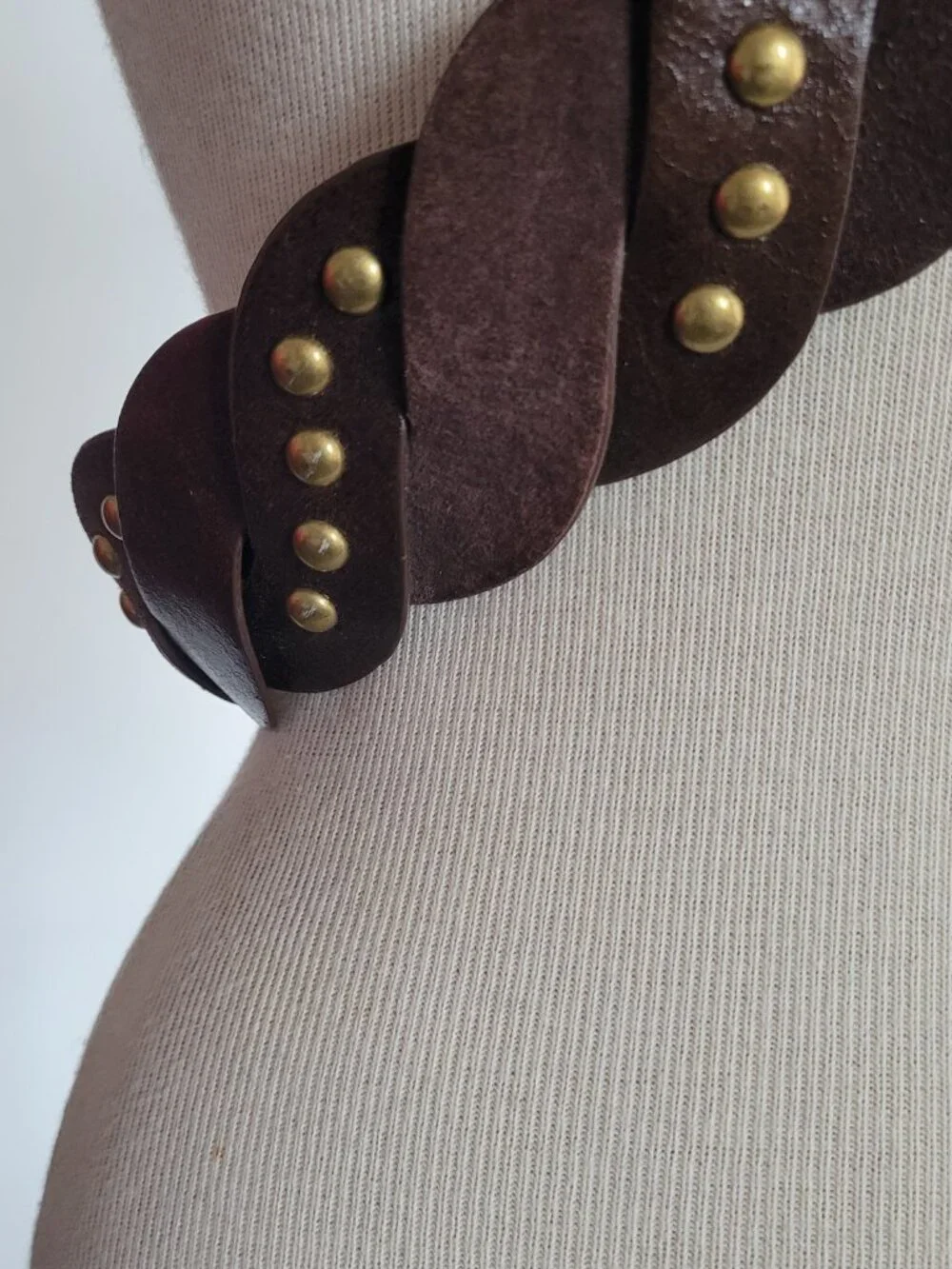 Women's Brown Leather Suede Studded Women's Unbranded Belt